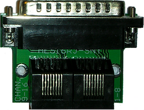 AES Conversation board, RJ45 connection to male DB25 Sony/DMA8 pin - configuration with standard screws