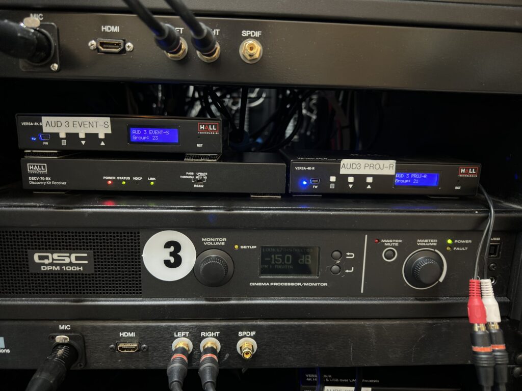 Look Movie Theaters Hall Technologies VERSA-4K rack installation