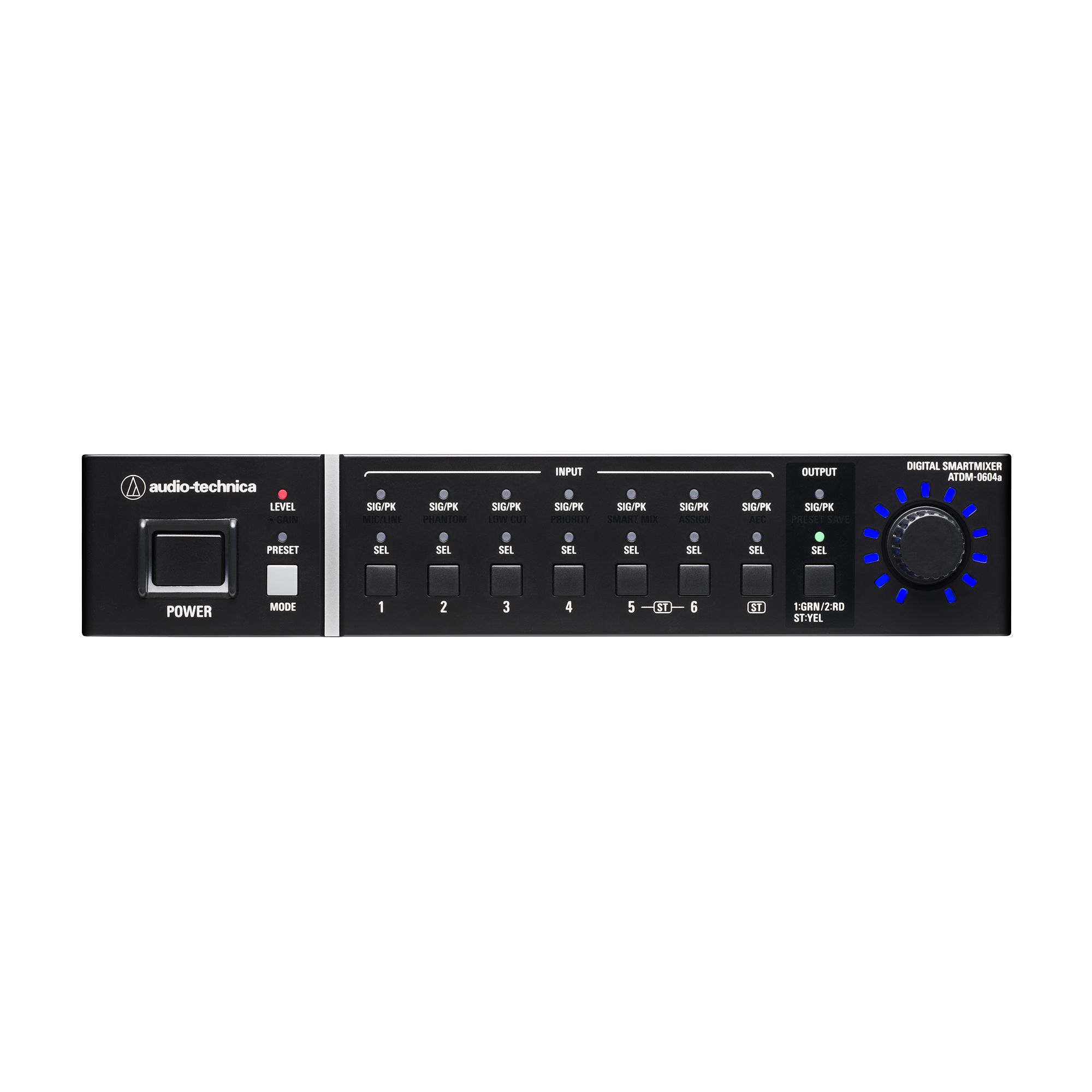 Audio-Technica ATDM-0604A Digital SmartMixer 6-channel automatic mixer (gate or gain sharing); 6 mic/line inputs and 1 unbalanced stereo input