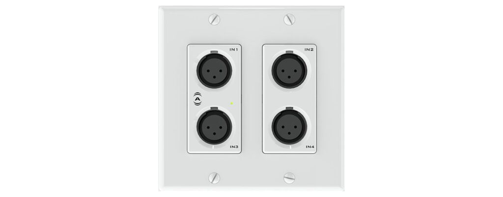 Q-SYS unDX4I Dante 4-Input Wall Plate (US 2-Gang)